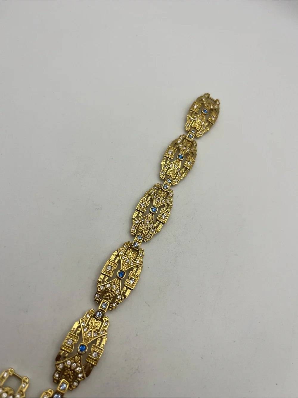 Camrose & Kross JBK gold plated art deco style link bracelet gold tone Kennedy